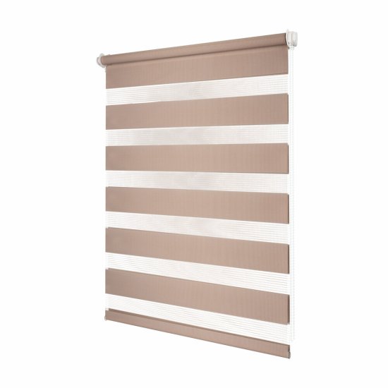 Рулонная штора день-ночь 100х160 см Domlegrand Easy Fix бежевая