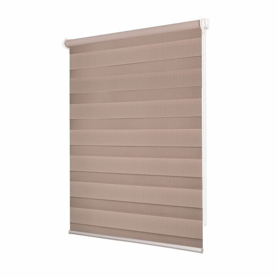 Рулонная штора день-ночь 100х160 см Domlegrand Easy Fix бежевая