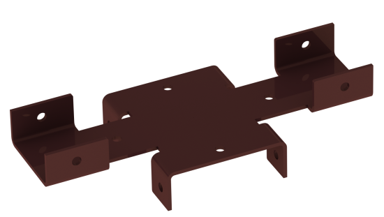 Кронштейн для забора Vegastok 60x40 мм сталь RAL 8017 коричневый