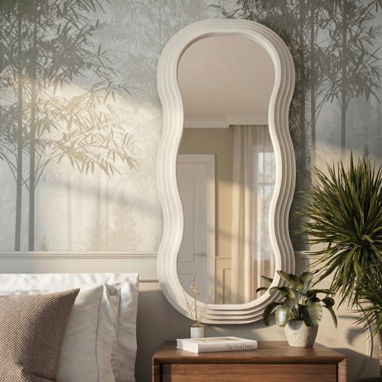 Зеркало декоративное Nuage фигурное 55x125 см пластик цвет белый