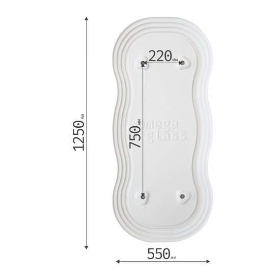 Зеркало декоративное Nuage фигурное 55x125 см пластик цвет белый