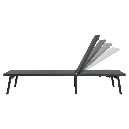 Шезлонг BEGINIA Kreo 191x60x30.5 см алюминий серый