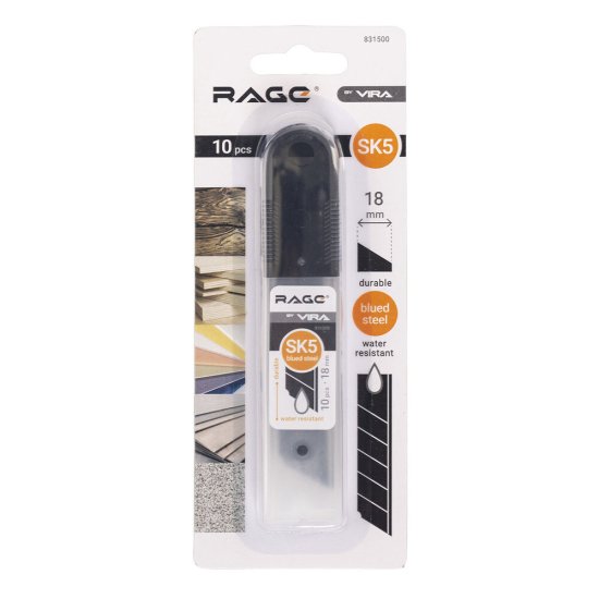 Лезвие для ножа Rage by Vira 18 мм прямое (10 шт.) сегментированное
