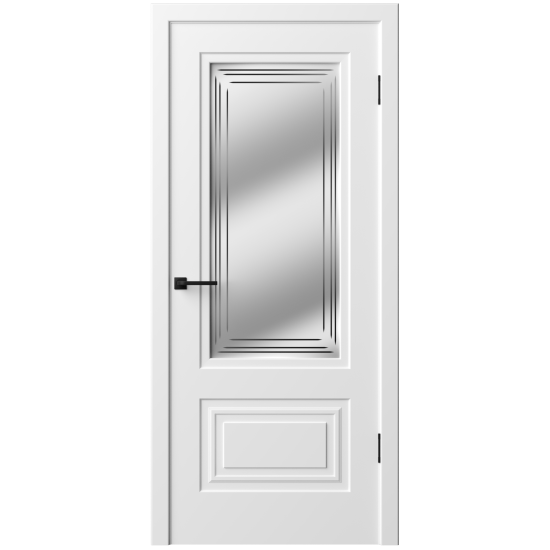 Дверь межкомнатная со стеклом Комфорт-2 60x200 см эмаль цвет белый с замком и петлями