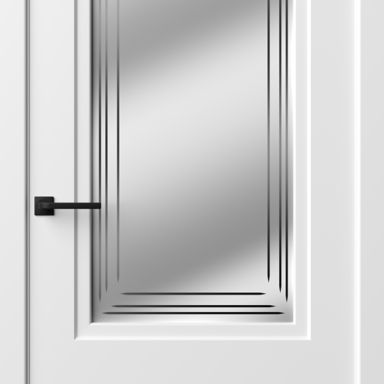 Дверь межкомнатная со стеклом Комфорт-2 60x200 см эмаль цвет белый с замком и петлями