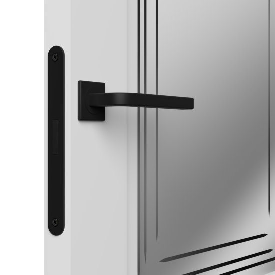 Дверь межкомнатная со стеклом Комфорт-2 60x200 см эмаль цвет белый с замком и петлями