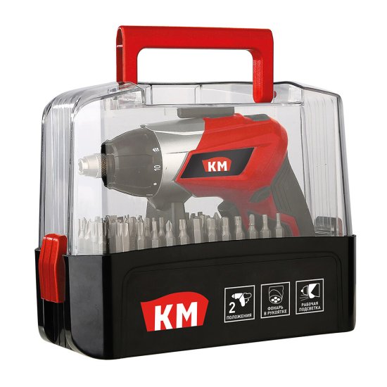 Отвертка аккумуляторная КМ 3,6 В 1,3 Ач Li-Ion с АКБ и ЗУ (CSD-41)