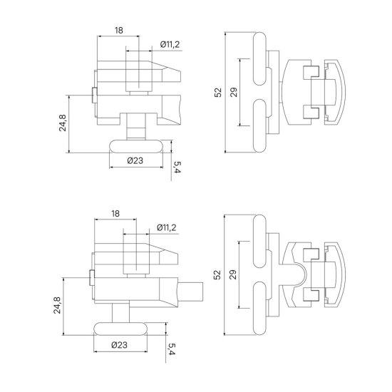 Комплект роликов для двери Iddis Optima Home d23 мм стекло 4 мм двойные эксцентриковые хром
