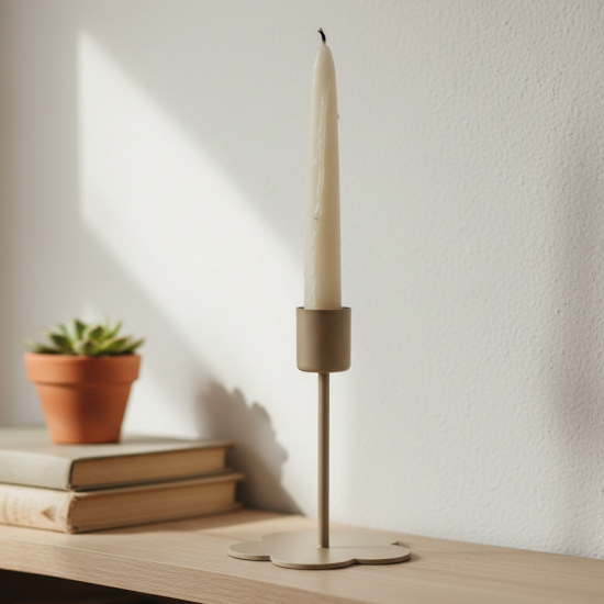 Подсвечник 11 см железо цвет розовый