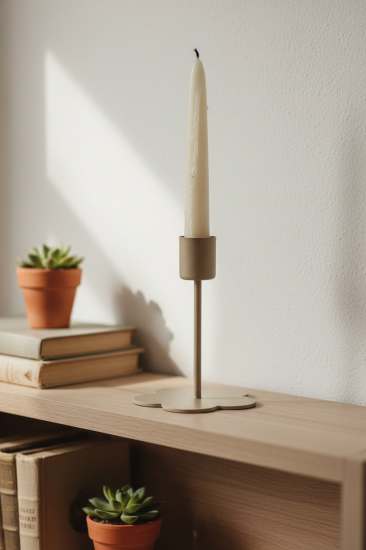 Подсвечник 11 см железо цвет розовый