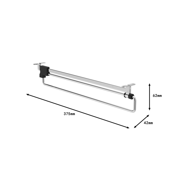 Выдвижная штанга 4.15x6.2x42 см металл цвет серый