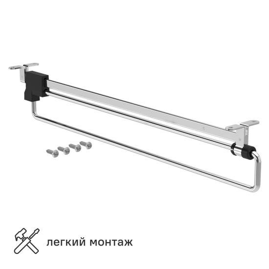 Выдвижная штанга 4.15x6.2x42 см металл цвет серый