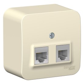Розетка компьютерная/ телефонная Systeme Electric Blanca накладная молочная RJ11/ RJ45 (BLNIA045112)