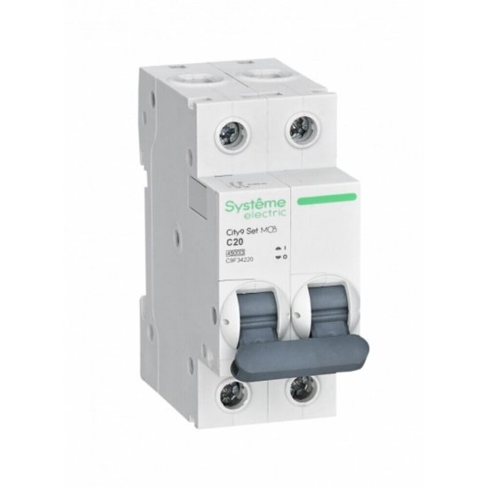 Автоматический выключатель модульный Systeme Electric City9 Set 2P 20А тип C 4,5 кА 230 В (C9F34220)