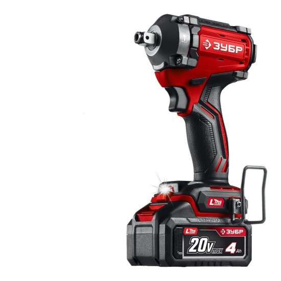 Гайковерт ударный аккумуляторный бесщеточный Зубр ГБУ-350-41 20 В 1 Ач Li-Ion 1 АКБ и ЗУ