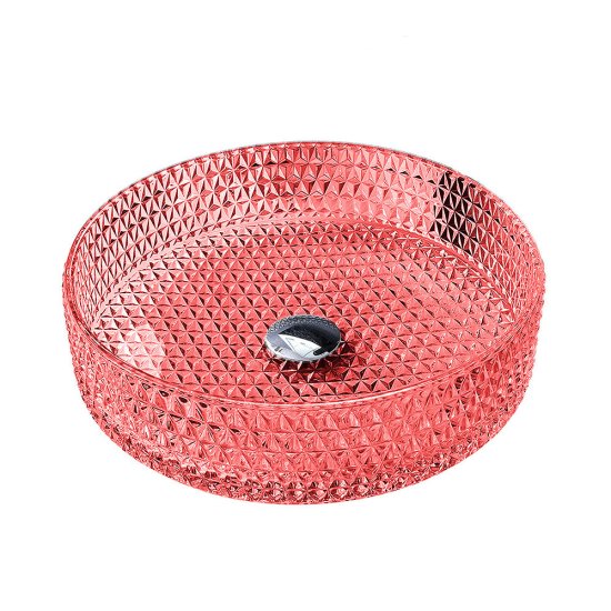 Раковина Abber Glas 40 см накладная красная (AK2301OR)