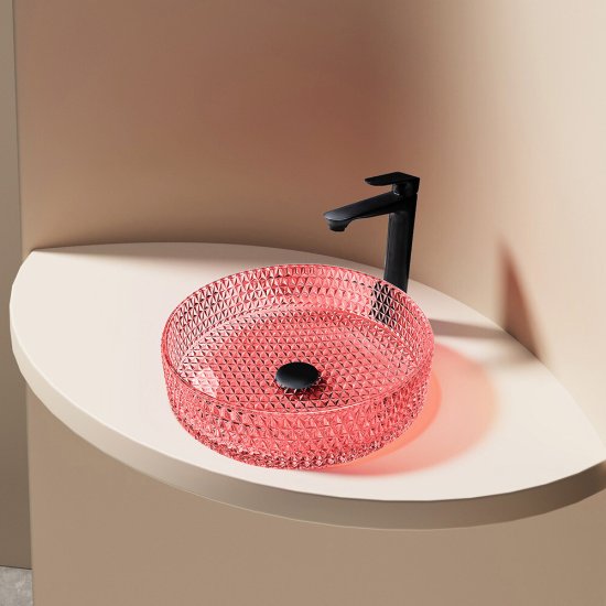 Раковина Abber Glas 40 см накладная красная (AK2301OR)