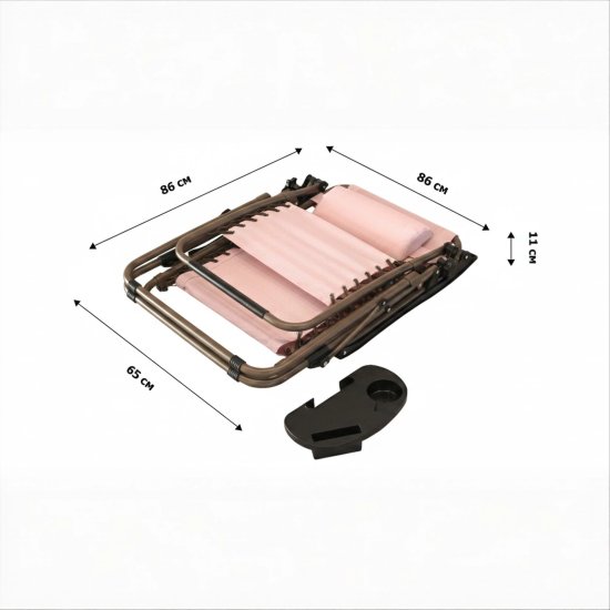 Шезлонг без подушки Garden Story Сиеста СК-175 96x77x107 см сталь бежевый