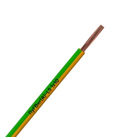 Электрический провод ПуГВнг(А)-LS 1x10 на отрез цвет желто-зеленый ГОСТ