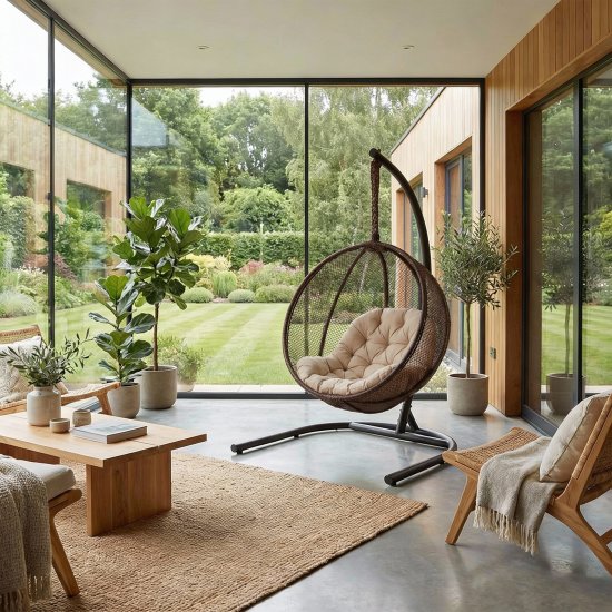 Кресло подвесное Greengard Арвис одноместное бежевый/коричневый