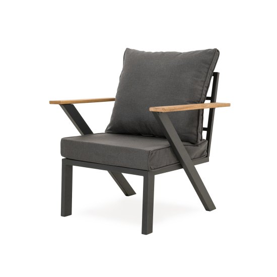 Набор садовой мебели для обеда с подушками Greengard Лима металл серый диван кресло 2 шт табурет 2 шт стол