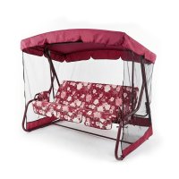 Качели садовые Greengard Эдем 3-х местные бордовый/коричневый