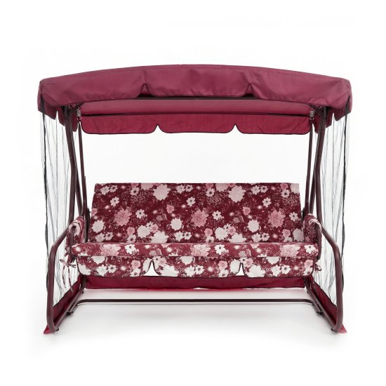 Качели садовые Greengard Эдем 3-х местные бордовый/коричневый