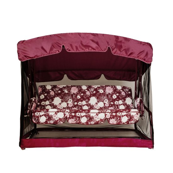 Качели садовые Greengard Эдем 3-х местные бордовый/коричневый