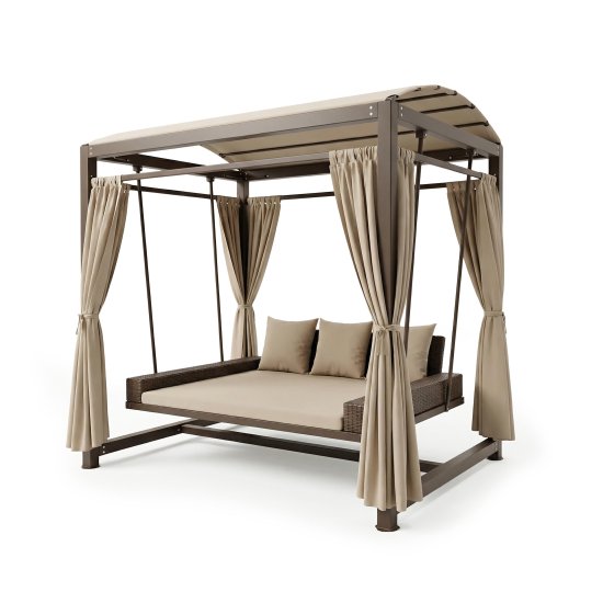 Качели садовые Greengard Астория 3-х местные бежевый/коричневый