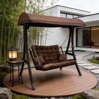 Качели садовые Greengard Этна 3-х местные коричневый