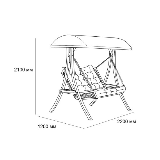 Качели садовые Greengard Этна 3-х местные коричневый