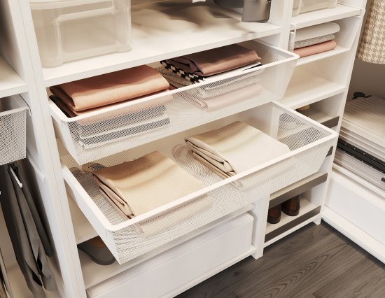 Корзина выдвижная 80х54.5x14.4 см цвет белый