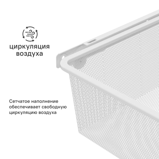 Корзина выдвижная 76.8x54.5x14.4 см цвет белый