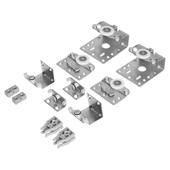Комплект системы для раздвижных дверей Лион 218.5 см две двери цвет черный