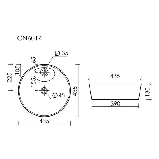 Раковина Ceramicanova Element 44 см накладная белая (CN6014)