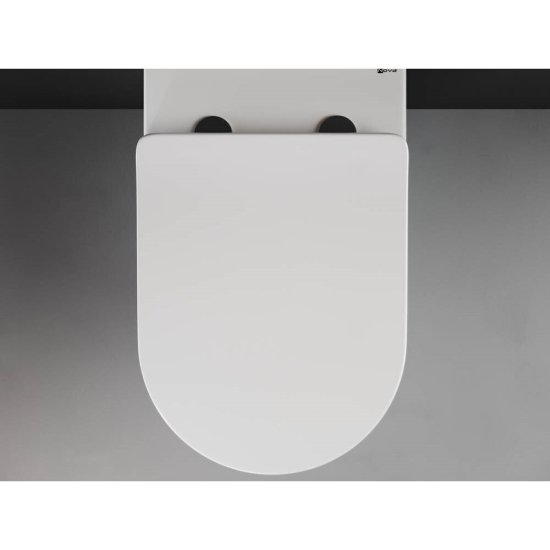 Унитаз напольный приставной Ceramicanova Highlight Rimless с горизонтальным выпуском с сиденьем дюропласт микролифт (CN1812)