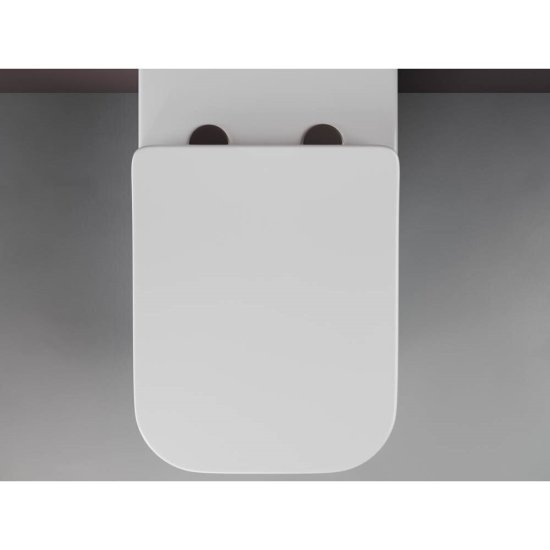 Унитаз напольный приставной Ceramicanova Cubic Rimless с горизонтальным выпуском с сиденьем дюропласт микролифт (CN1809)