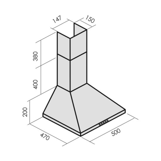 Кухонная вытяжка купольная MBS Gerbera 150 Inox 50 см нержавеющая сталь