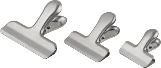 Зажим для пакетов KONSENSA сталь цвет серый 3 шт.