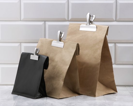 Зажим для пакетов KONSENSA сталь цвет серый 3 шт.