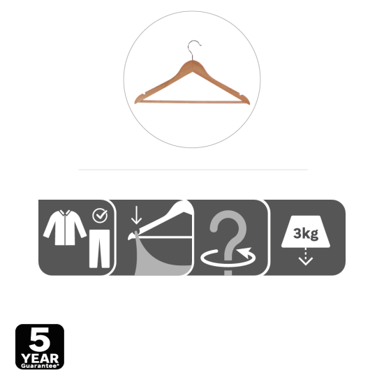 Плечики для одежды KONSENSA 44.5 см дерево цвет натуральное дерево 4 шт.