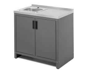 Тумба с мойкой Gratar Patio Т850М нержавеющая сталь 54x85.5x86.4 см