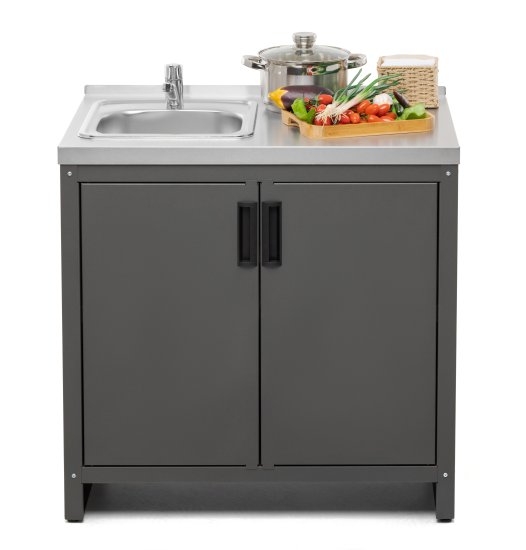 Тумба с мойкой Gratar Patio Т850М нержавеющая сталь 54x85.5x86.4 см