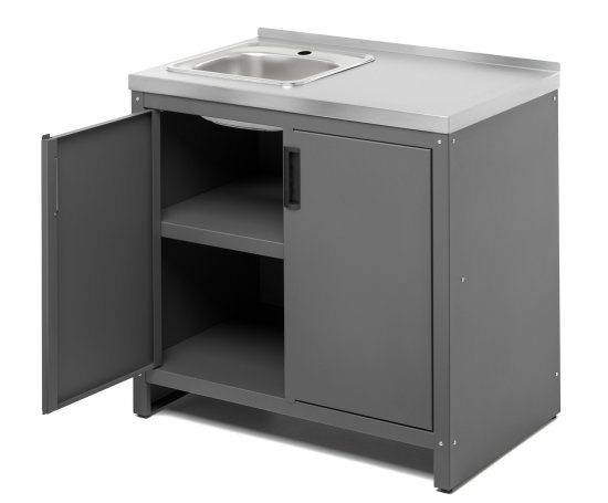 Тумба с мойкой Gratar Patio Т850М нержавеющая сталь 54x85.5x86.4 см