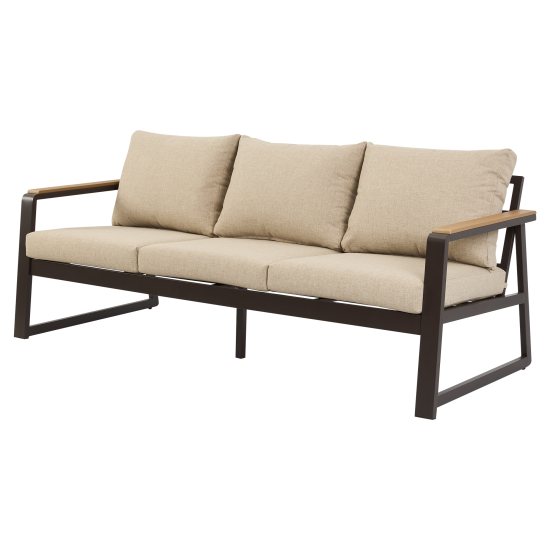 Набор садовой мебели для обеда с подушками BEGINIA Sugan Алюминий Стол, диван, кресло 2 шт Бежевый