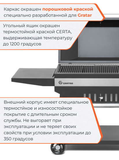 Гриль Gratar Master XL GM-880 сталь 84.5x180x139.5 см