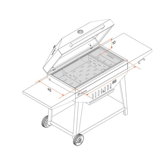 Гриль Gratar Master XL GM-880 сталь 84.5x180x139.5 см