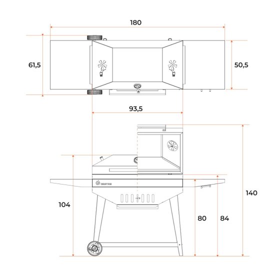 Гриль Gratar Master XL GM-880 сталь 84.5x180x139.5 см