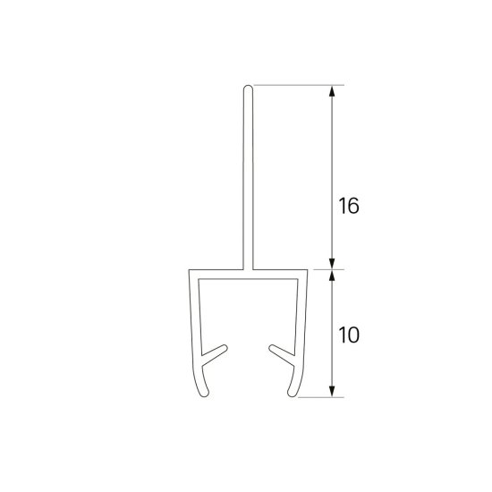 Уплотнитель Iddis Optima Home 200 см стекло 5-6 мм T-образный (2 шт.)