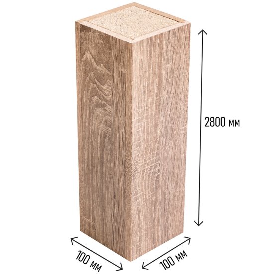 Колонна интерьерная сборная МДФ 2800х100х100 мм 0,28 кв.м дуб винтаж